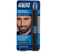 Just For Men Brosse de couleur pour barbe et sourcils en 1 jour, pour une couverture instantanée des cheveux gris, brosse, lavage, pour un look plus épais et bien défini, marron foncé/noir