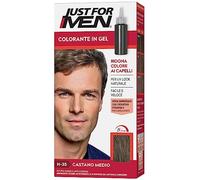 Just For Men Colorant en gel, couleur cheveux homme, couleur marron moyen, couvre les cheveux blancs et gris, look naturel - H35