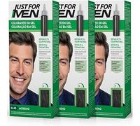 Just For Men Colorant en gel pour cheveux pour homme, ne couvre que les cheveux blancs, restaurant la couleur originale pour un aspect naturel, couleur marron foncé, H45 (lot de 3)
