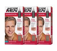 Just For Men H15 Teinture gel semi-permanente pour homme sans ammoniaque avec kératine et vitamine E pour cheveux forts, blond foncé, H15 (lot de 3)