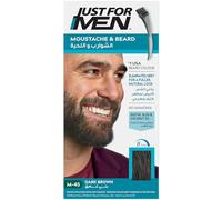 Just for Men Lot de 3 boîtes de coloration pour moustache et poils du visage Gel Couleur M45 (Châtain foncé Noir)