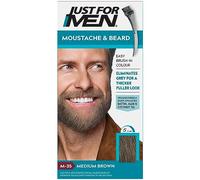 Just For Men Peinture pour barbe et moustache brun moyen, élimine les cheveux gris et donne un aspect plus épais et plus complet, M35