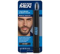 Just For Men Retouche Instantané Pour Barbe Et Sourcils Blancs, Couleur Temporaire Pour Un Look Plus Plein Et Défini Jusqu'à 30 Applications, Châtain Foncé