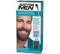 Just For Men Teinture Brun Moyen Foncé, Coloration Moustache Et Barbe Homme, Élimine Les Poils Blancs Pour Un Résultat Plus Épais, Avec un Pinceau Applicateur, Rapide et Facile - M40