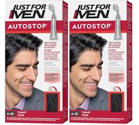 Just For Men Teinture Pour Cheveux Noir, Sans Mélange, Avec Peigne D'Application Ultra Facile Pour Camoufler Les Cheveux Blancs, Sans Ammoniaque Ni Peroxyde - A55, 1 Unité (Lot de 2)