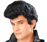 JUST FOR PARTY Perruque noire style années 50, 7,6 cm, accessoire de cosplay rock star pour adulte
