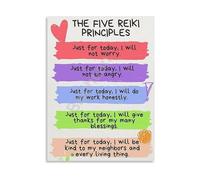 Just For Today Principles Inspirational Guide Poster Five Precepts for Mindfulness and Peace Canvas Wall-Art(Unframed,16x24inch(40x60cm))