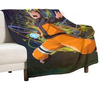 JUST FUNKY Couverture en polaire avec motif Anime Naruto Noir 100 x 120 cm