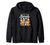 Just Girl Who Loves Animals Wild Safari Animaux Mignons du Zoo Sweat à Capuche