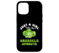 Just Girl Who Loves Bruxelles Choux de Bruxelles Meme végétalien Coque pour iPhone 12/12 Pro