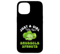 Just Girl Who Loves Bruxelles Choux de Bruxelles Meme végétalien Coque pour iPhone 15