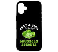 Just Girl Who Loves Bruxelles Choux de Bruxelles Meme végétalien Coque pour iPhone 16 Plus