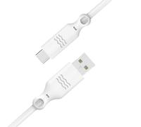 JUST GREEN Câble USB-A / USB-C 1.2 mètre 3A Charge et Synchronisation 15W Blanc