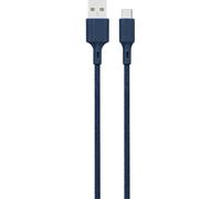 Câble Micro-USB vers USB-A 2.1A Compatible Fast Charge en Coton Tressé 2m Bleu marine