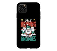 Just Hanging with My Gnomies Merry Christmas Pyjama de Noël Coque pour iPhone 11 Pro Max