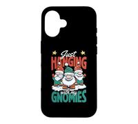 Just Hanging with My Gnomies Merry Christmas Pyjama de Noël Coque pour iPhone 16