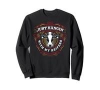 Just Hanging with My Heifers Funny Cow Farm Friends Meme Sweatshirt