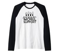 Just Here for Morel Support Meme de Chasse aux Champignons Manche Raglan