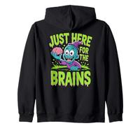 Just Here for The Brains Cute Zombie Halloween Humour Sweat à Capuche