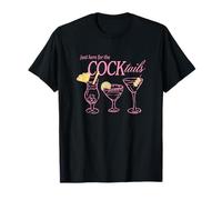 Just Here for The Cocktails Funny Bachelorette Drink Design T-Shirt
