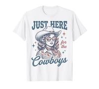Just Here for The Cowboys Retro Western Vibes T-Shirt