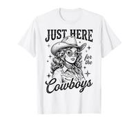 Just Here for The Cowboys Retro Western Vibes T-Shirt