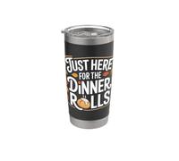 Just Here for the Dinner Rolls Thanksgiving Autumn Leaf Gobelet isotherme en acier inoxydable double paroi