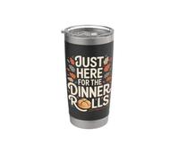 Just Here for the Dinner Rolls Thanksgiving Autumn Leaf Gobelet isotherme en acier inoxydable double paroi