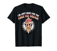 Just Here for The Free Ice Cream Funny Cone Art T-Shirt