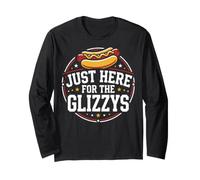 Just Here for The Glizzys Funny Hot Dog Cookout Humor Manche Longue