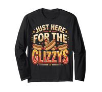 Just Here for The Glizzys Funny Hot Dog Cookout Humor Manche Longue