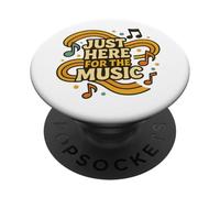 Just Here for The Music Design Retro Notes PopSockets PopGrip Adhésif