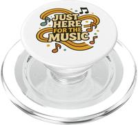 Just Here for The Music Design Retro Notes PopSockets PopGrip pour MagSafe