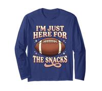 Just Here for The Snacks Football américain drôle Femmes Enfants Manche Longue
