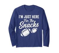 Just Here for The Snacks Football américain drôle Femmes Enfants Manche Longue