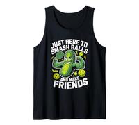 Just Here to Smash Ball Make Friends Pickleball Débardeur