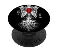 Just Here to The Vibe Squelette Cœur Racines PopSockets PopGrip Adhésif