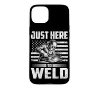 Just Here to Weld Drapeau américain pour Soudeur Coque pour iPhone 15 Plus