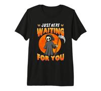 Just Here Waiting for You Grim Reaper Halloween Costume T-Shirt Haut de Gamme
