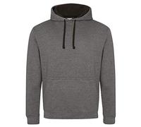 Just Hoods Varsity Pull à capuche bicolore XXL Charcoal/Jet Black