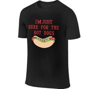 Just Hot Dogs Men's Short Sleeve T-Shirt Athletic Casual Tee Shirts for Men Comfortable T Shirt Manches Courtes(X-Large)