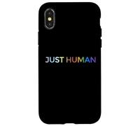 Just Human lgbt, égalité, diversité, arc-en-ciel Coque pour iPhone X/XS