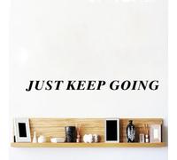 Just Keep Going Autocollant mural avec citation de motivation Fitness Décoration murale Chambre 58 x 8 cm