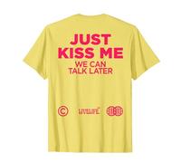Just Kiss ME. WE Can Talk Later Amour Saint Valentin Backprint T-Shirt, Homme, Citron, L