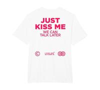 Just Kiss ME. WE Can Talk Later Amour Saint Valentin Backprint T-Shirt, Homme Grandes Tailles, Blanc, 5X Tall