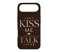 Just Kiss Me We Can Talk Later Citation Humoristique Romance Coque pour iPhone Air