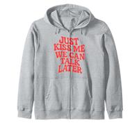 Just Kiss Me We Can Talk Later Girls Party Wave Style rétro Sweat à Capuche