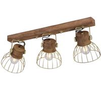 Just Light Alami plafonnier 3x25 W laiton-bois 11488-60
