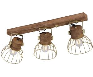Just Light Alami plafonnier 3x25 W laiton-bois 11488-60