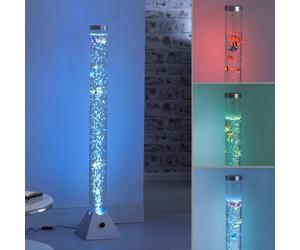JUST LIGHT. GmbH Colonne d’eau Ava avec LED et poissons, 120 cm AVA, transparent, Salon / Salle à manger, Matière Plastique, Moderne